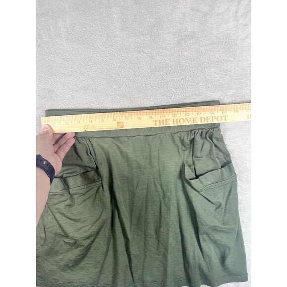 Ibex Womens Wool Skirt Sz Medium Solid Green Pockets Pull On Activewear Winter - Picture 4 of 7